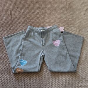 No Comments Valentine's Sweatpants With Conversation Hearts Size M